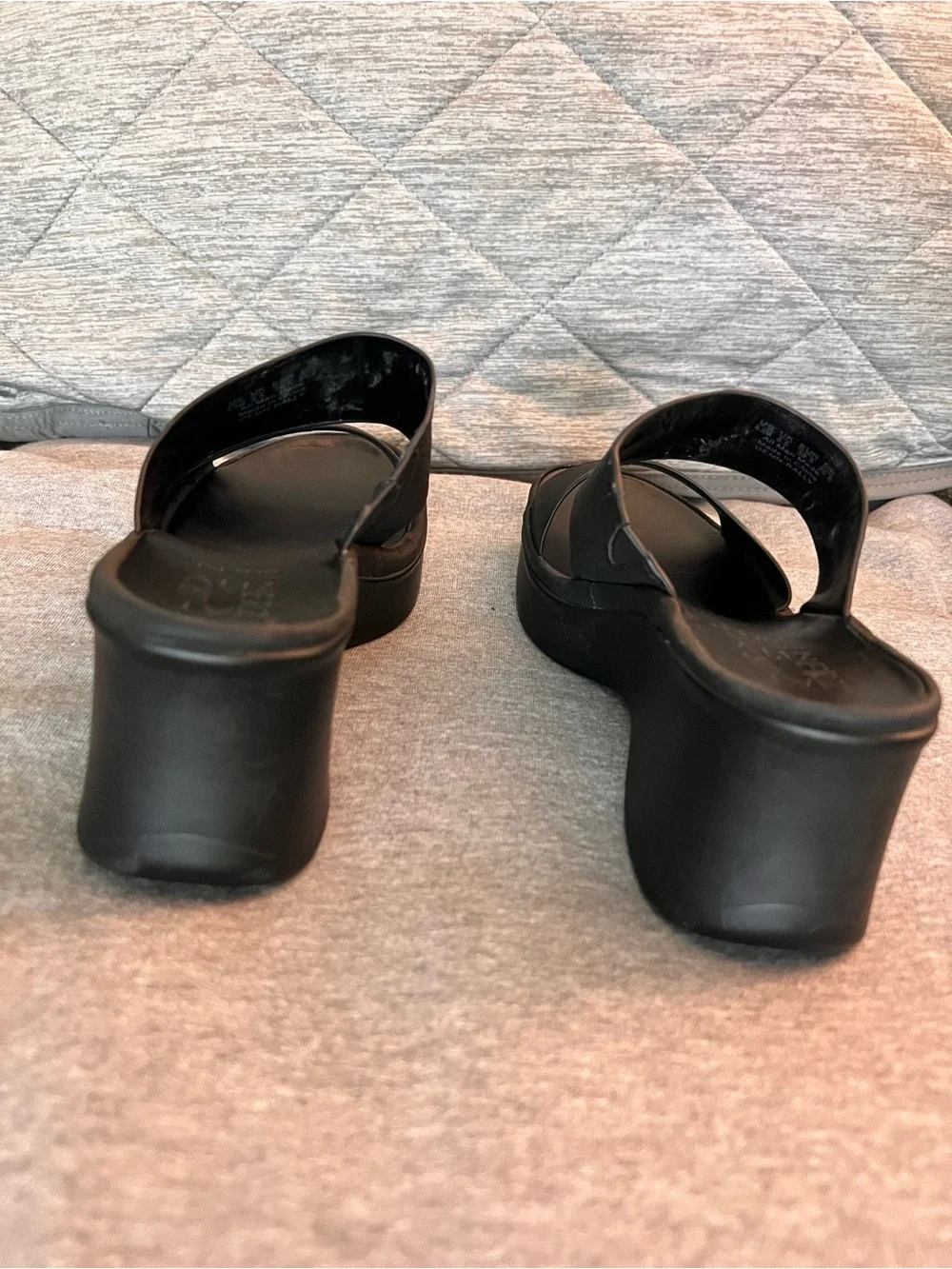 Naturalizer Black Double-Strap Platform  Wedge Slide Sandals - Women's